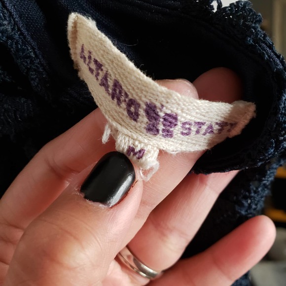 ALTAR'D STATE Blue Lace Floral Bow Back Flowy Mini Dress M - Picture 7 of 9